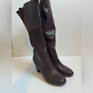 Anne Klein Elegant Chocolate Brown Knee-High Boots Size 10